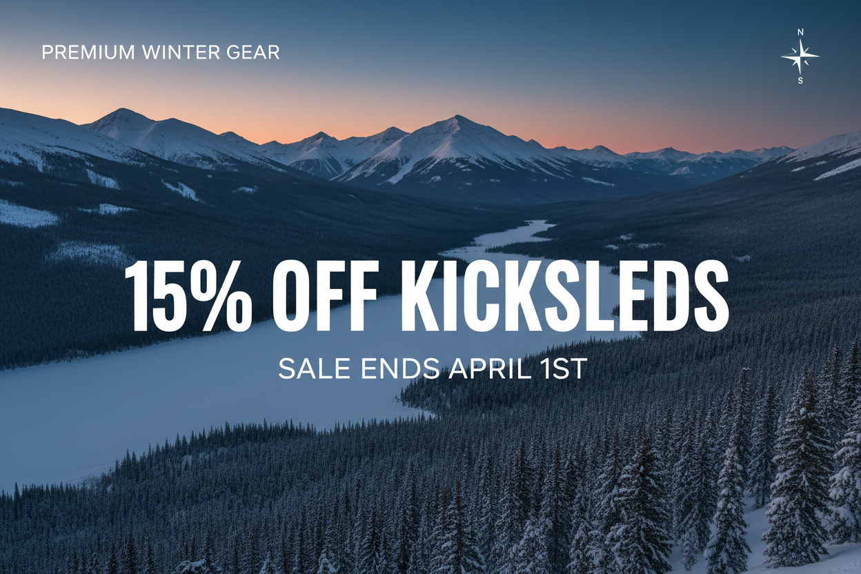 15% Off Kicksleds Sale Banner - Winter Landscape